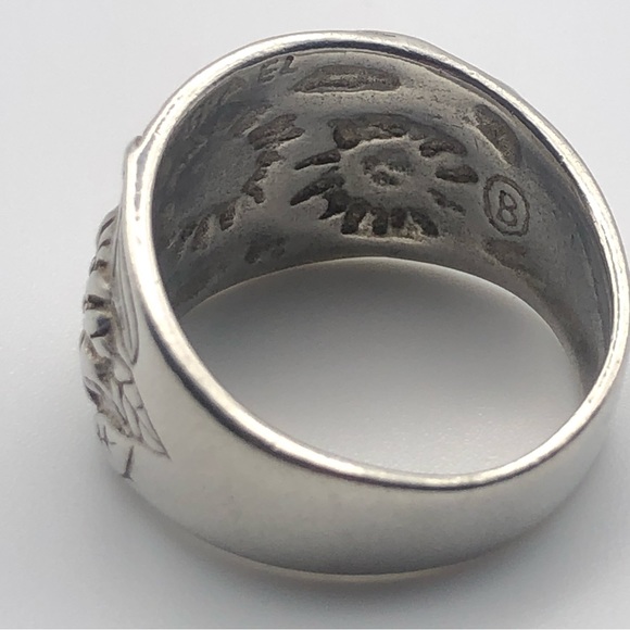 [vintage] Intricate Floral Israeli Sterling Silver Ring - Size 9.5 - Picture 10 of 14